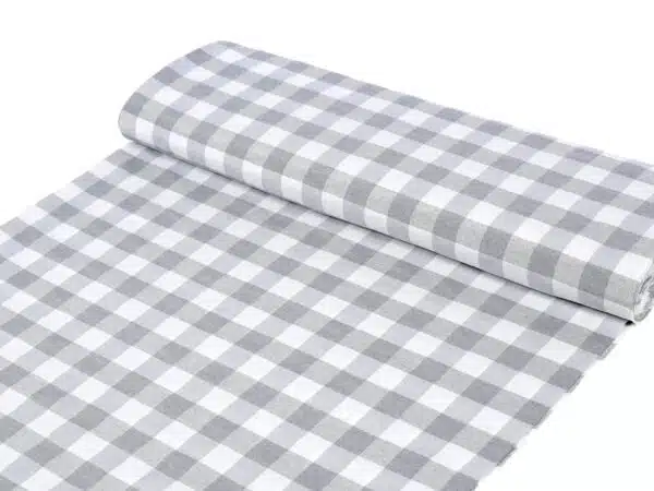 Kanafas Menorca šedé káro velké metráž značky Škodák.