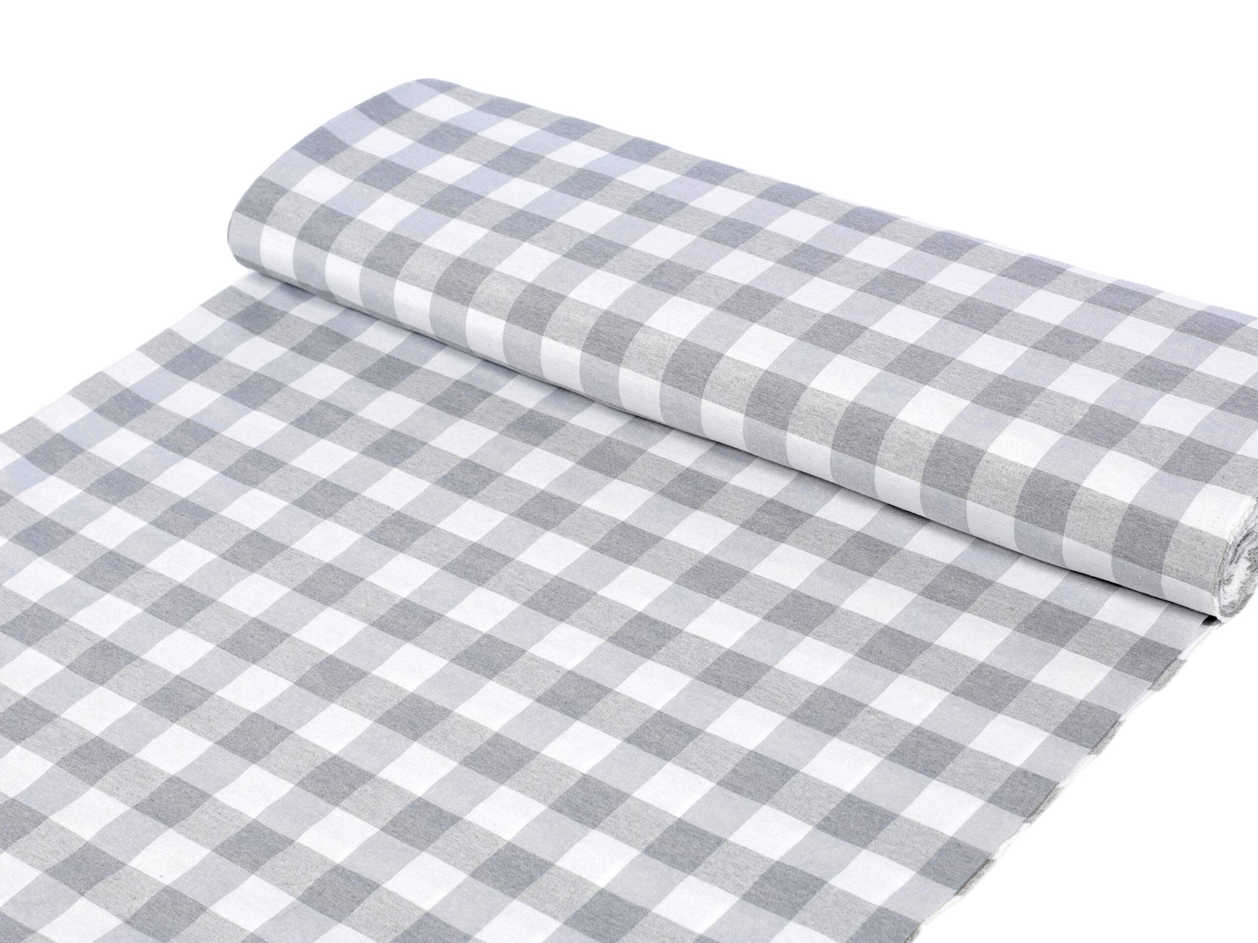 Kanafas Menorca šedé káro velké metráž značky Škodák.