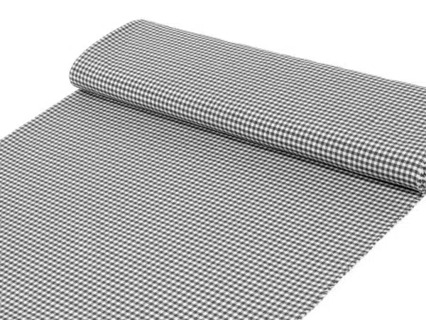 Kanafas Menorca tmavě šedé káro malé metráž značky Škodák.