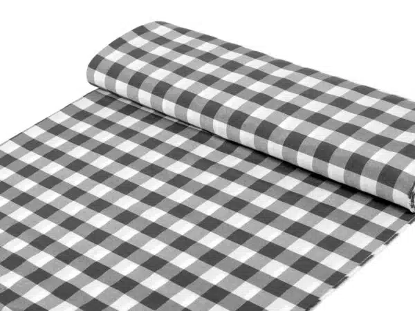 Kanafas Menorca tmavě šedé káro metráž značky Škodák.