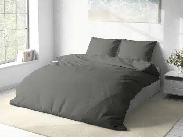 Bavlněné povlečení tmavě šedé jednobarevné značky Škodák.