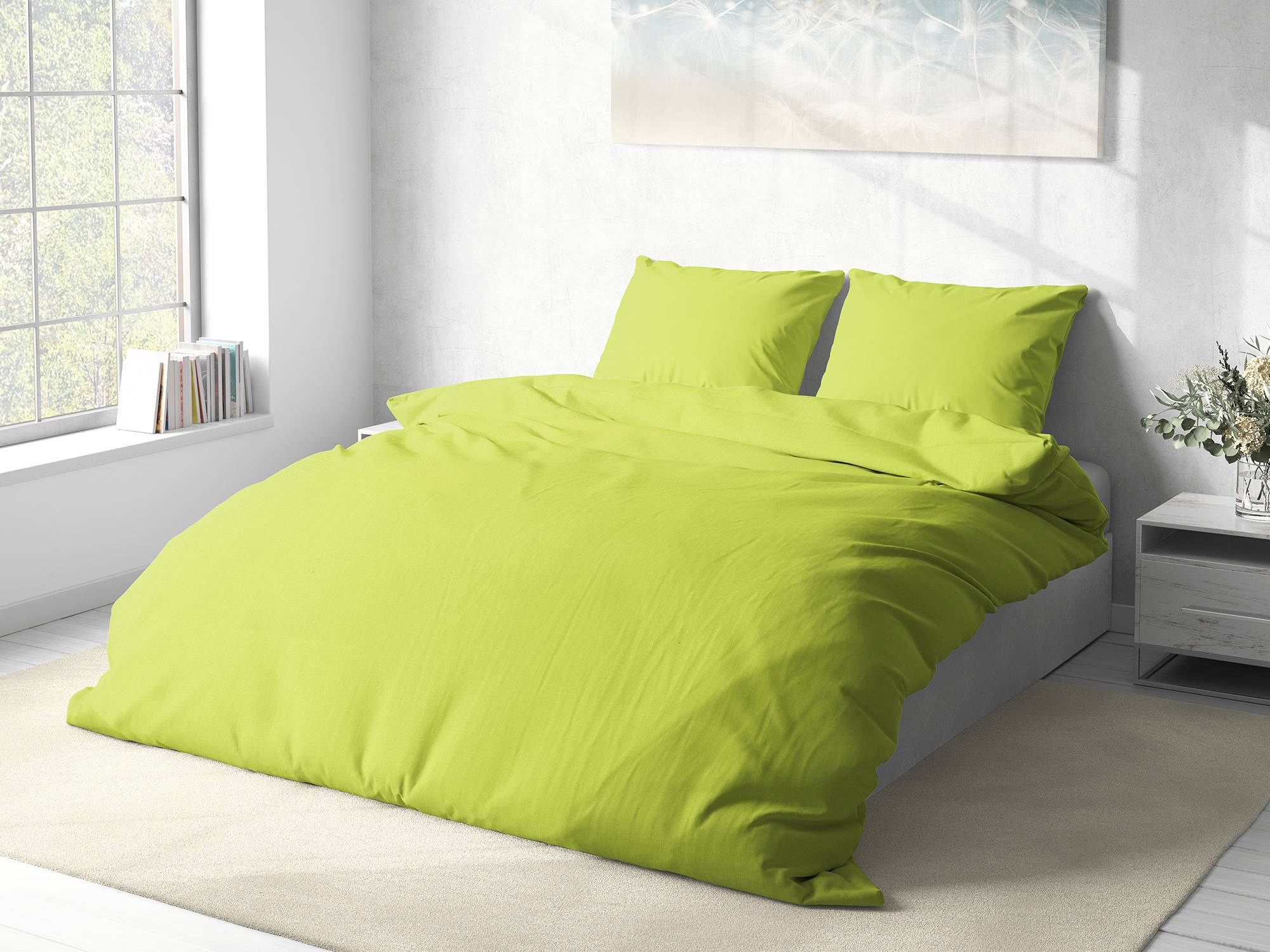 Bavlněné povlečení pistáciové jednobarevné značky Škodák.