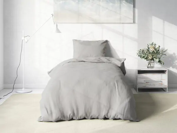 Bavlněné povlečení světle šedé jednobarevné značky Škodák.