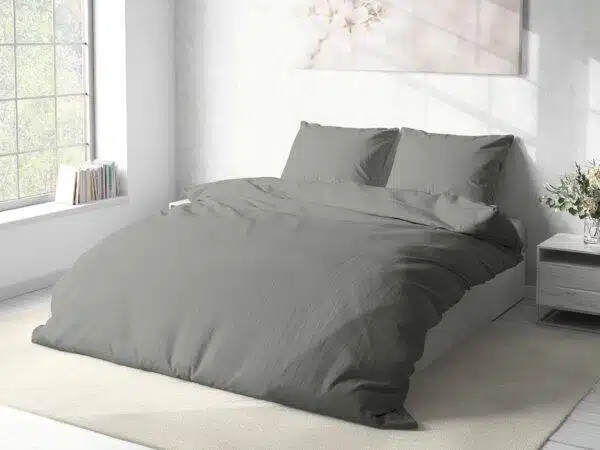 Bavlněné povlečení šedé jednobarevné značky Škodák.