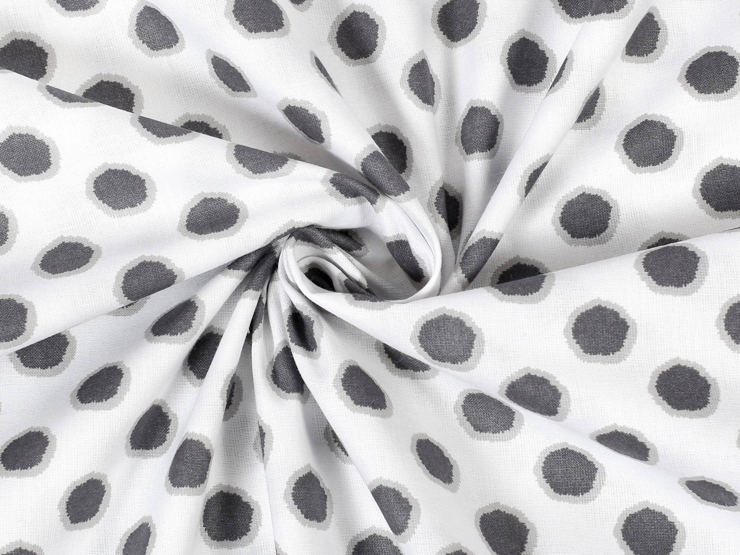 Bavlněná látka buňky na bílé metráž značky Škodák.