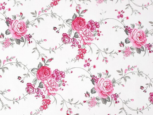 Bavlněný ubrus hranatý růže na bílé značky Škodák