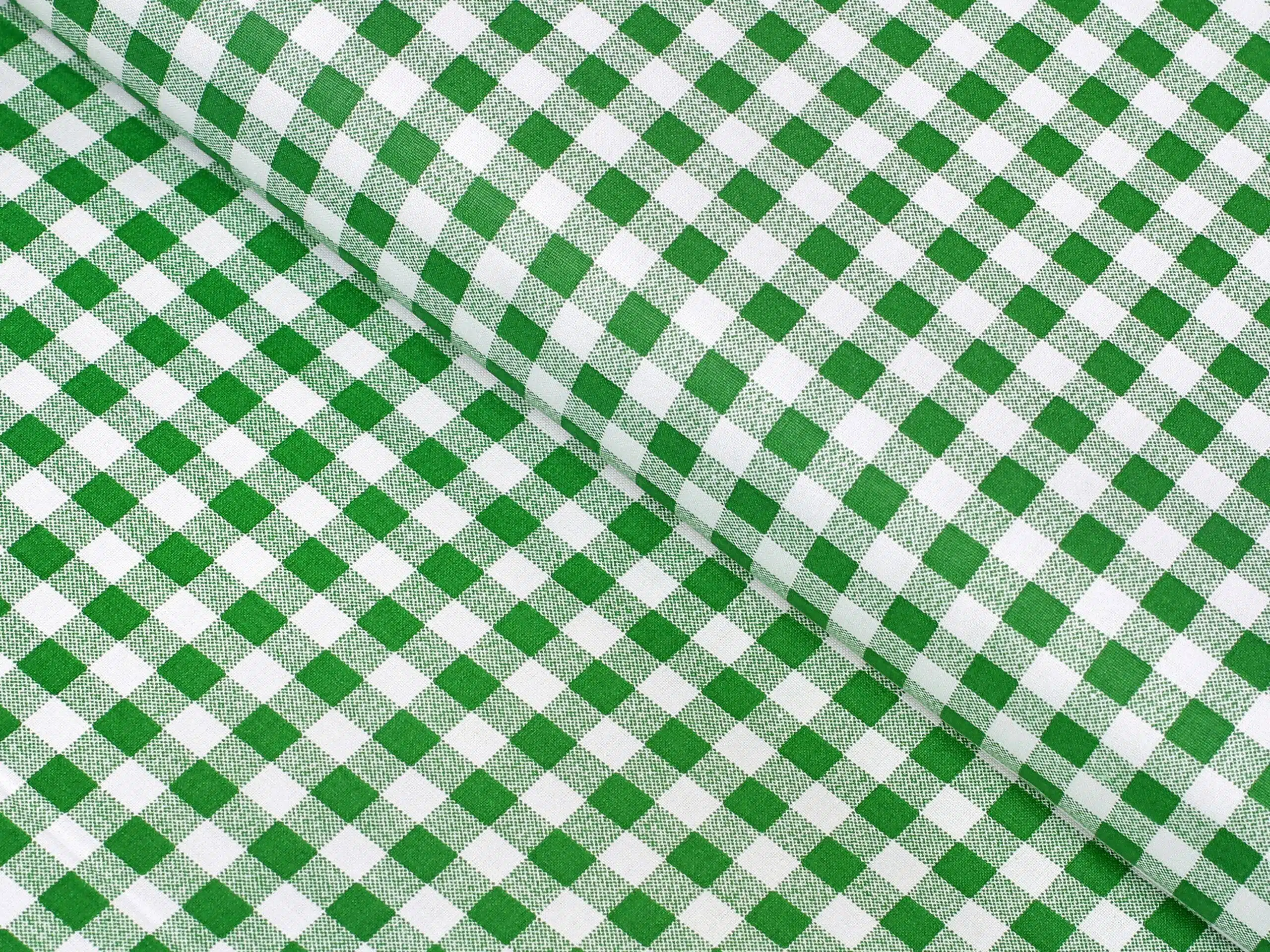 Bavlněná látka zelené káro metráž značky Škodák.