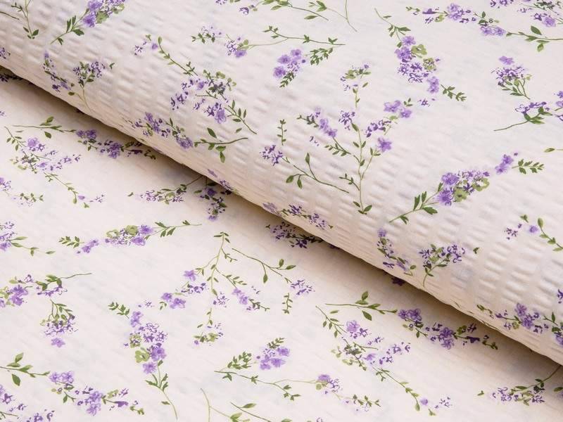 Krepová látka levandule metráž značky Škodák.