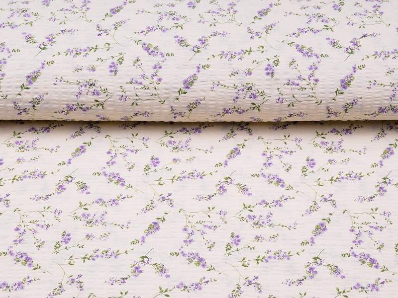Krepová látka levandule metráž značky Škodák.