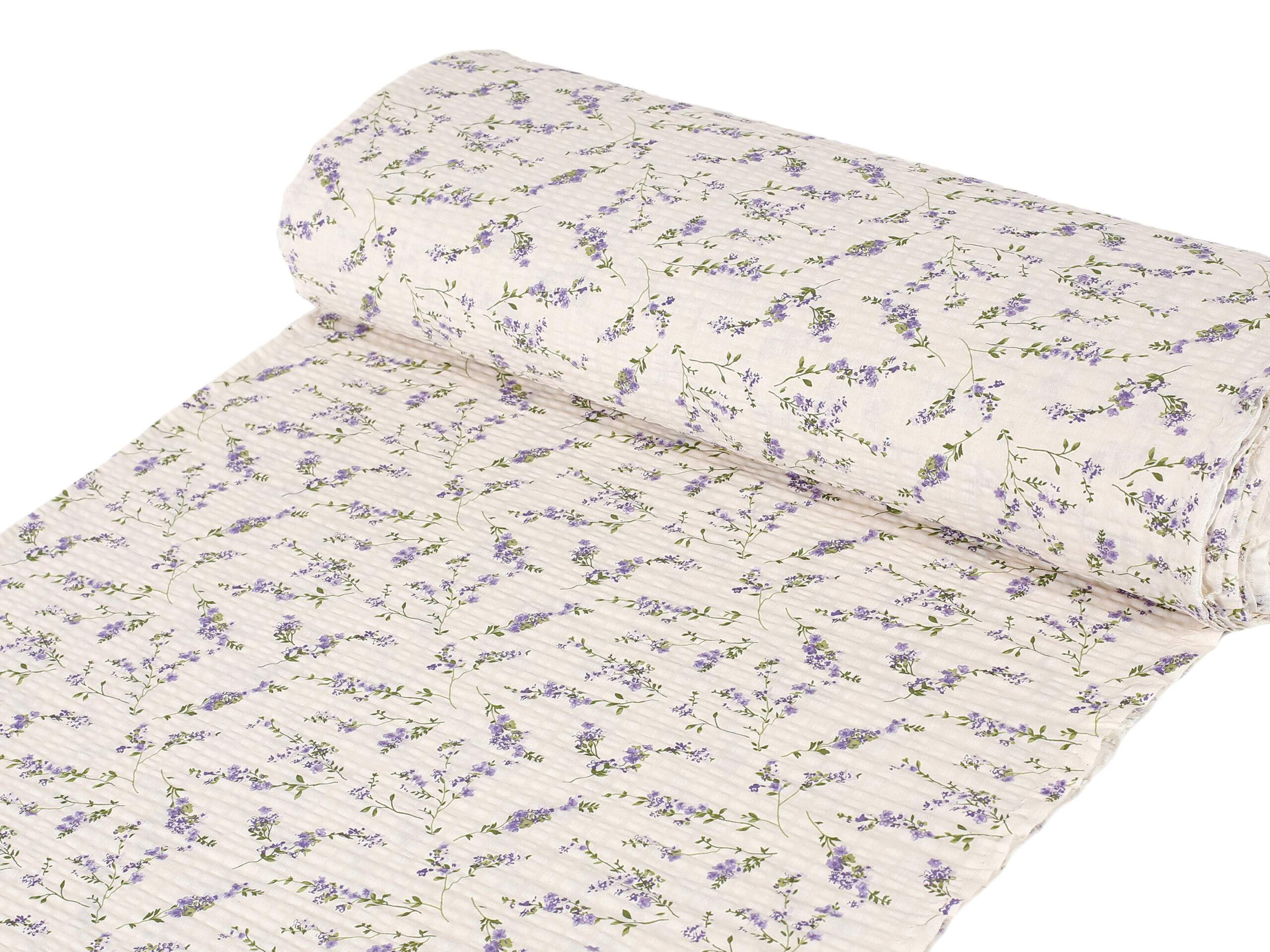 Krepová látka levandule metráž značky Škodák.