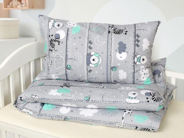 Dětské bavlněné povlečení mintoví medvídci do postýlky značky Škodák