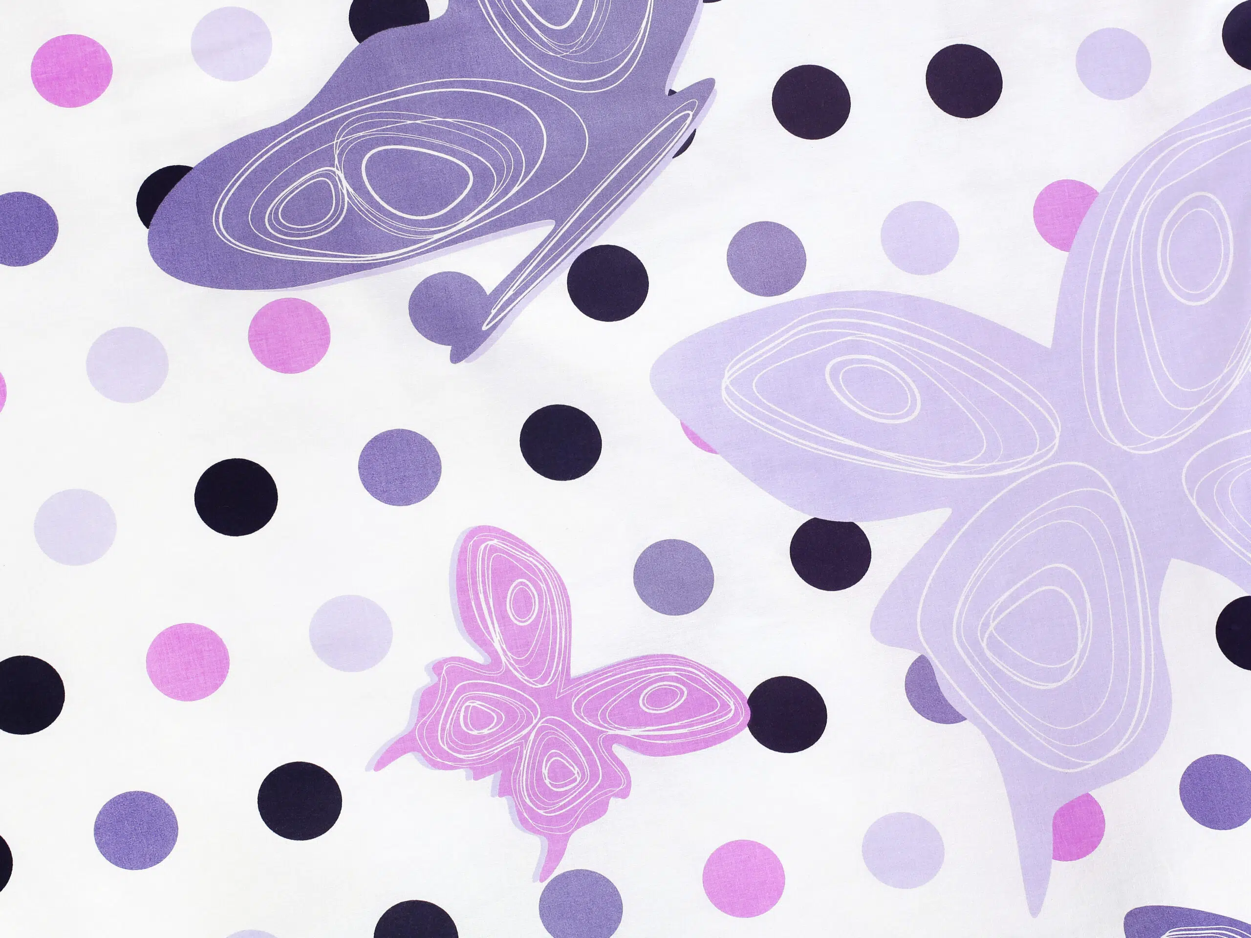 Bavlněné povlečení fialoví motýli s puntíky značky Škodák