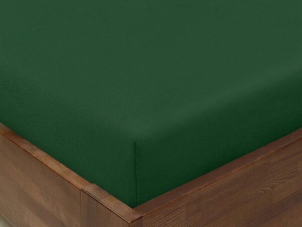 Bavlněné napínací prostěradlo lahvově zelené značky Škodák