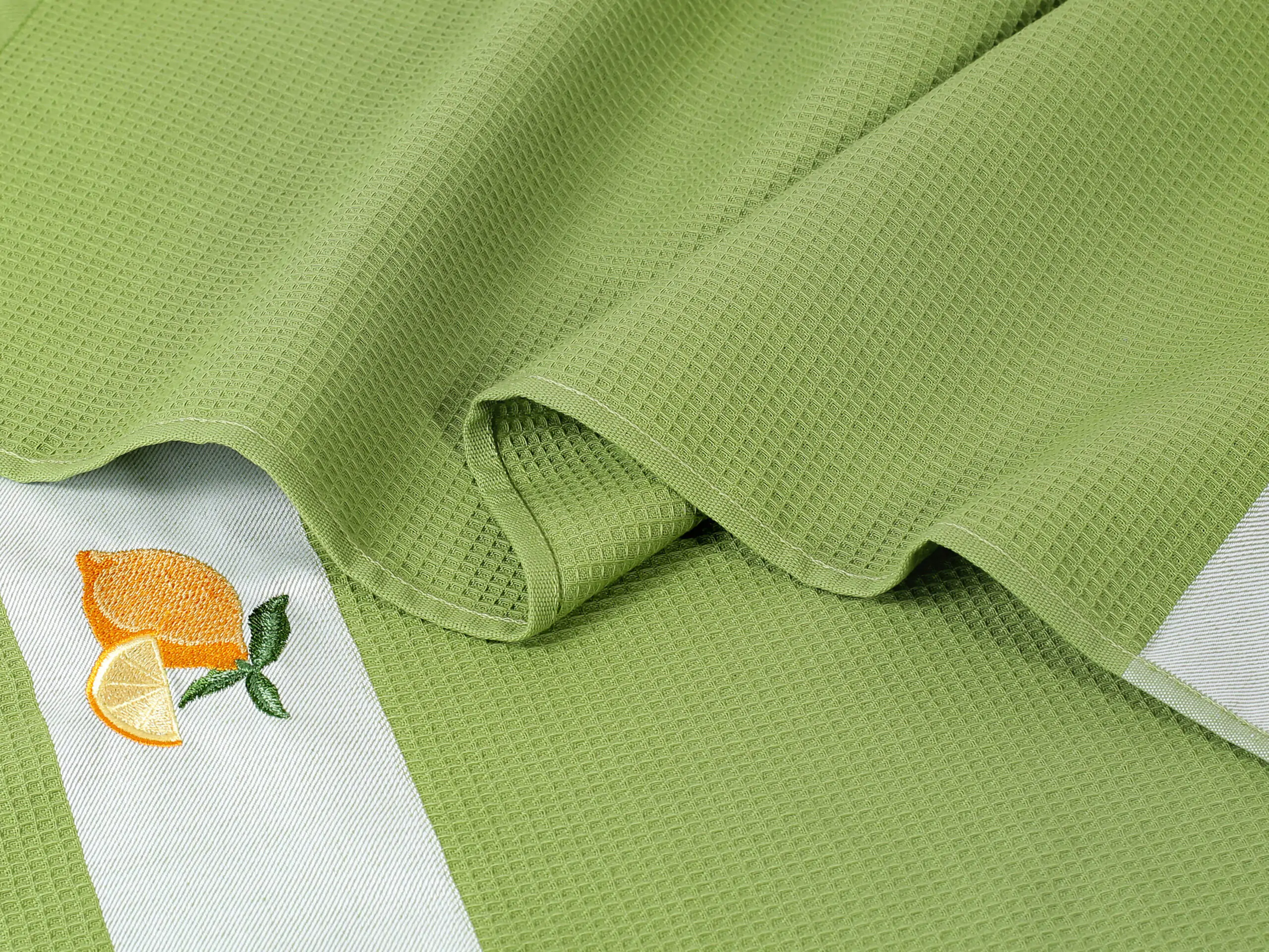 Vaflová utěrka citron na zelené 45x70cm značky Škodák.