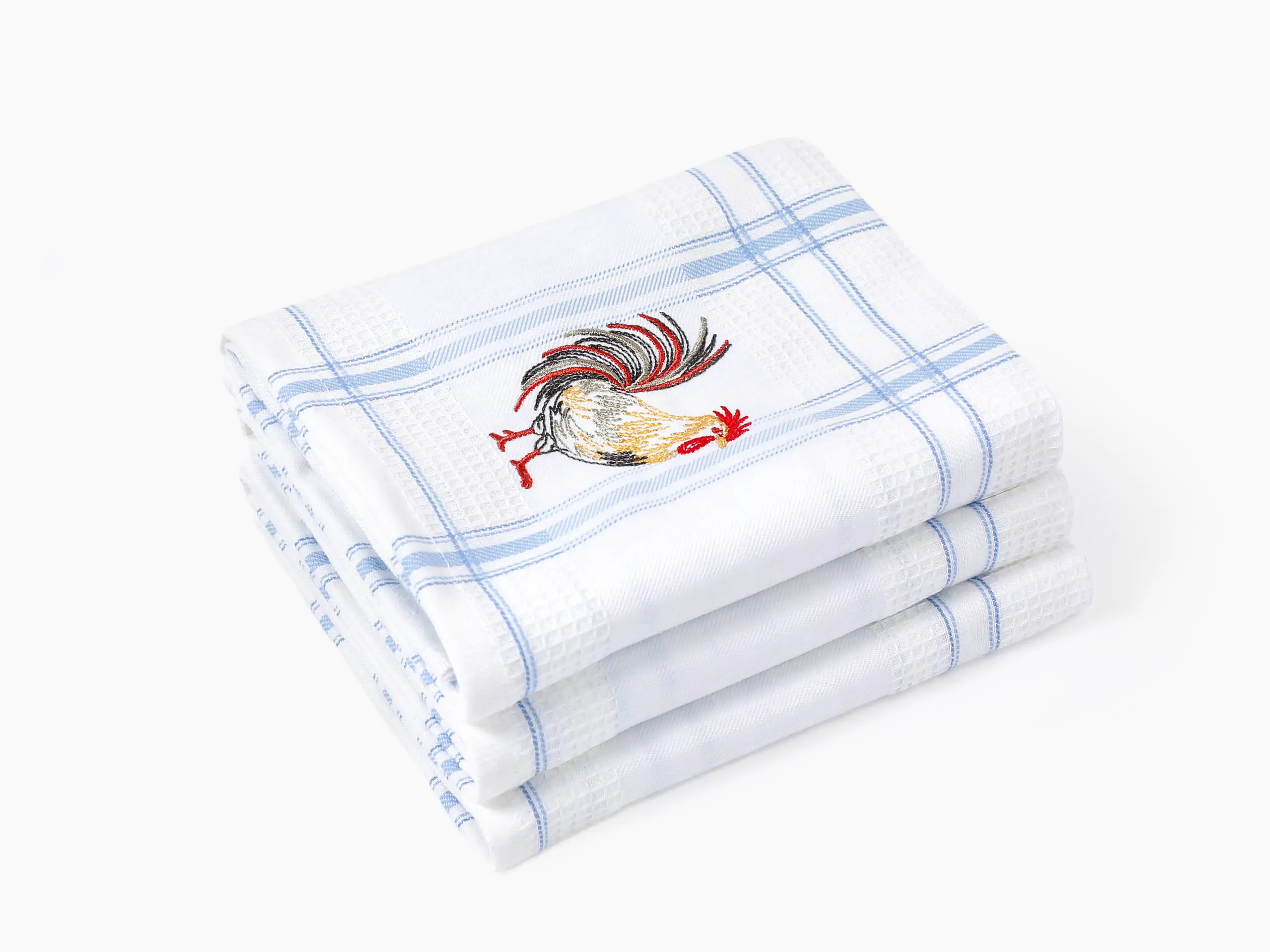 Vaflová utěrka kohout na bílé 45x70cm značky Škodák.