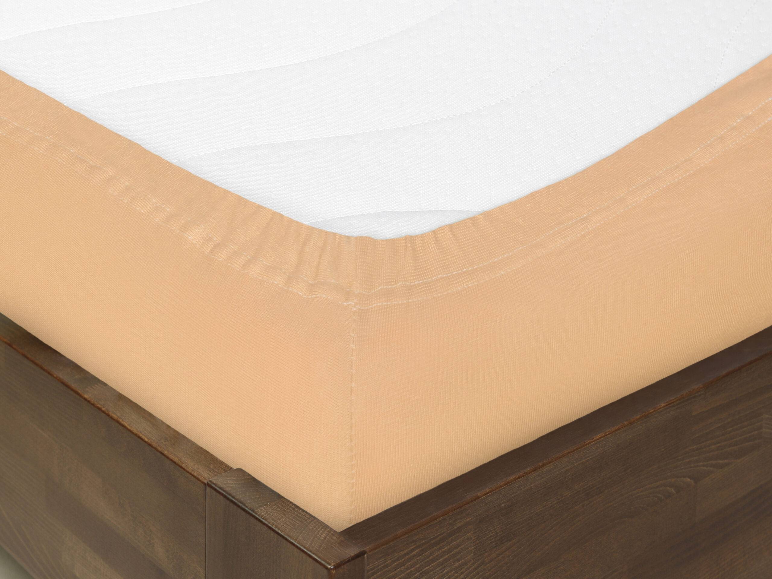 Jersey dětské prostěradlo do postýlky lososové značky Škodák.