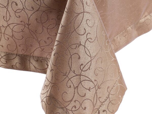 Saténově lesklý ubrus s perokresbou béžový značky Škodák.