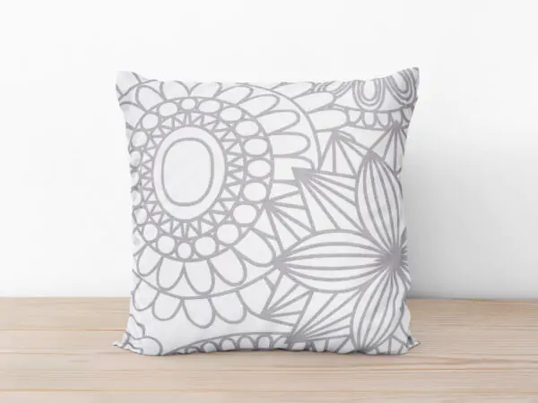 Bavlněný povlak na polštář šedé mandaly na bílé značky Škodák