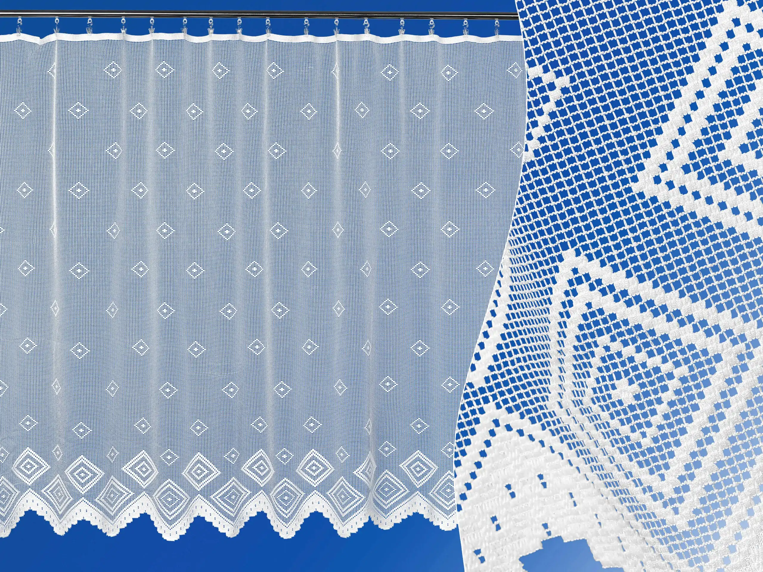 Žakárová záclona čtverce vzor 6220 značky Škodák.