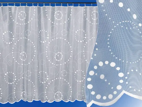 Žakárová záclona kruhy vzor 18701 značky Škodák.