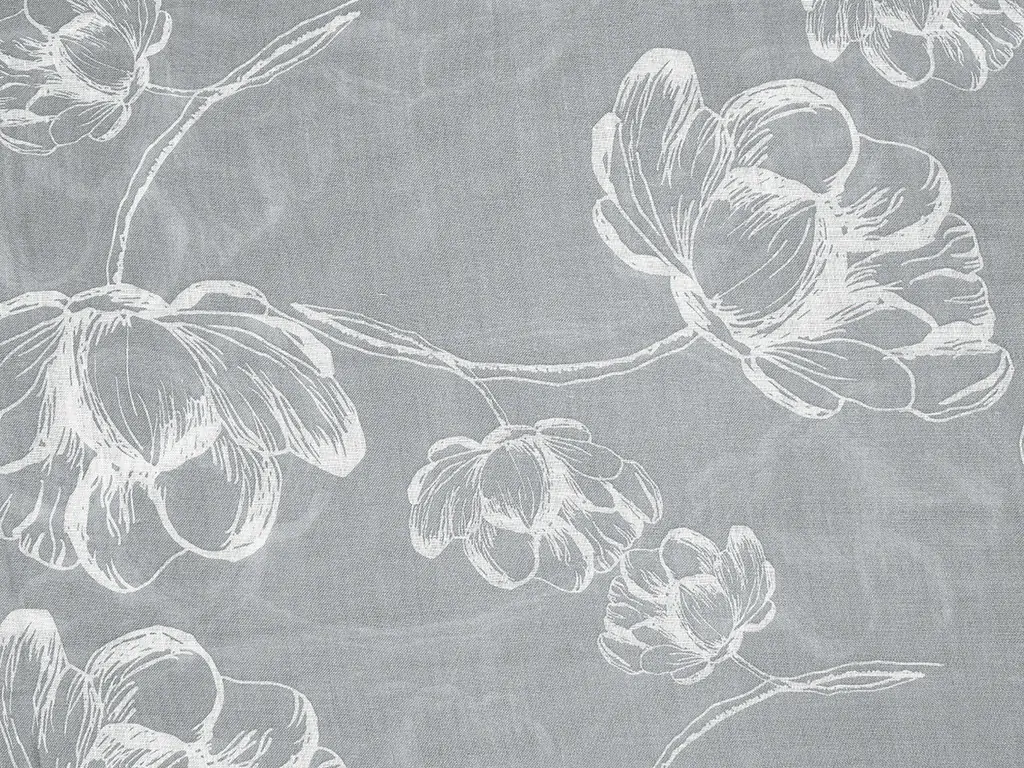 Žakárová záclona s olůvkem šedý květ vzor 26312 značky Škodák.