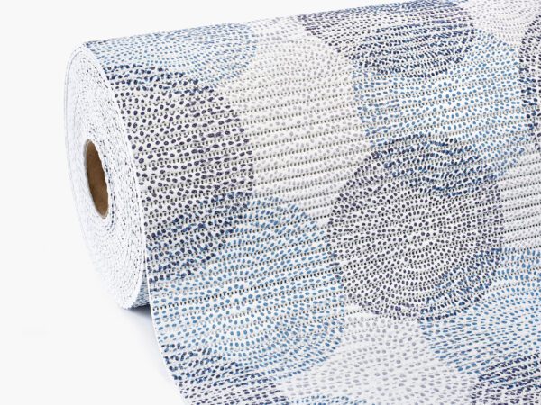 Pěnová rohož do koupelny modré kruhy šířka 65 cm značky Škodák