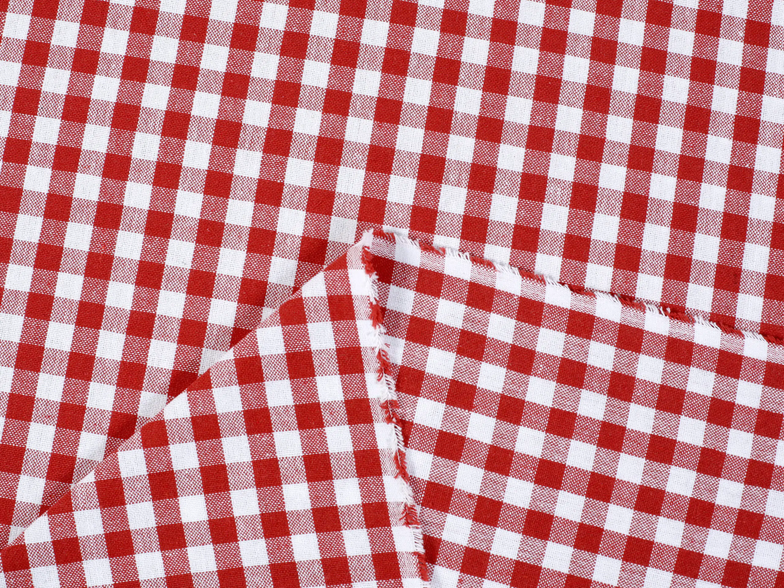 Bavlněný kanafas červeno-bílé káro malé značky Škodák