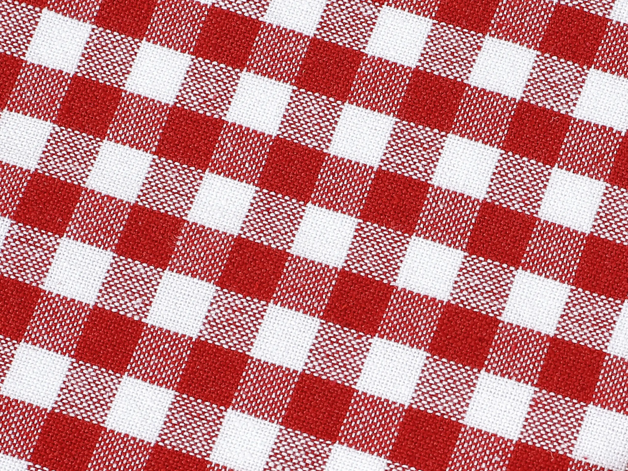 Bavlněný kanafas červeno-bílé káro malé značky Škodák