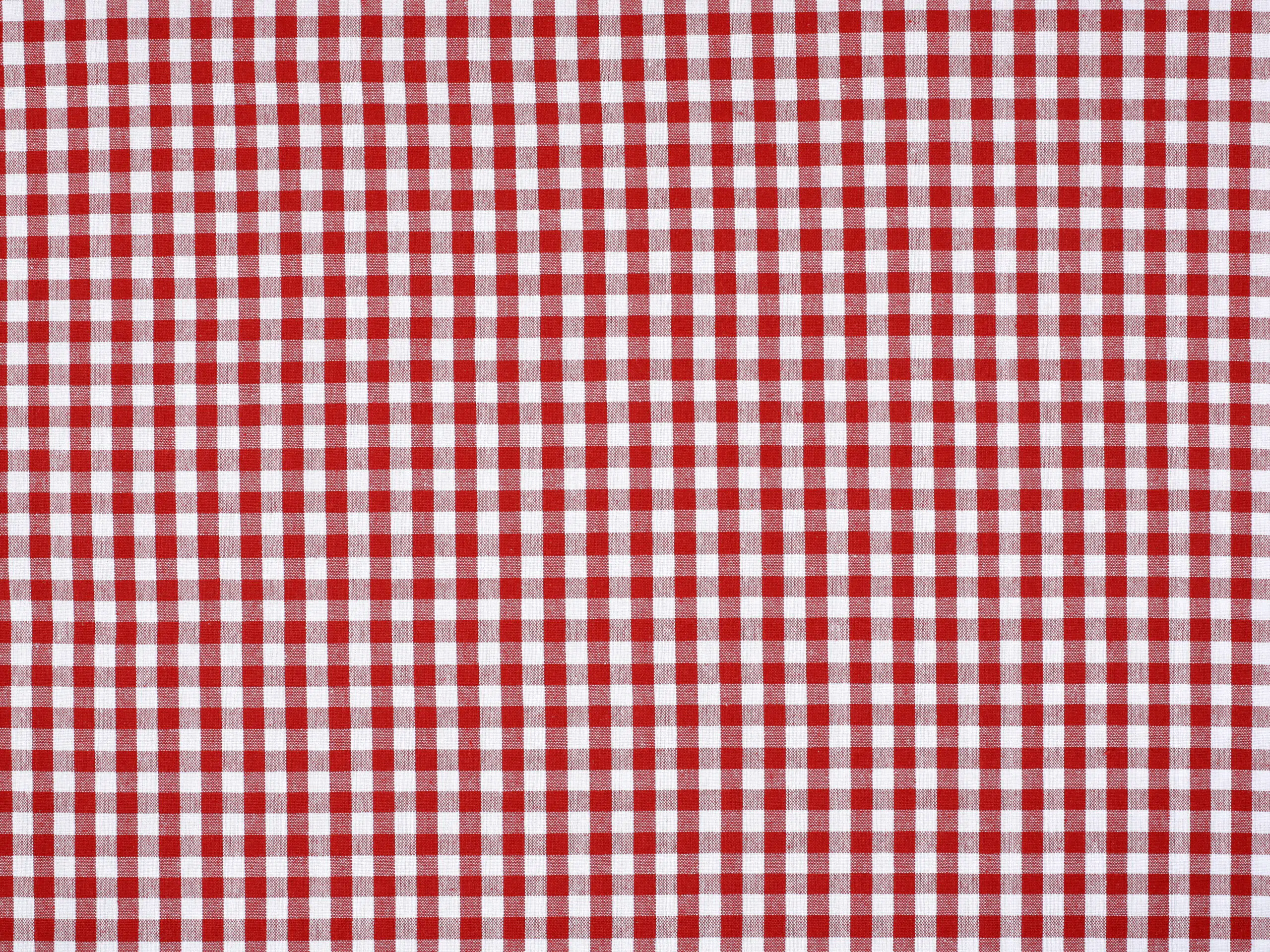 Bavlněný kanafas červeno-bílé káro malé značky Škodák