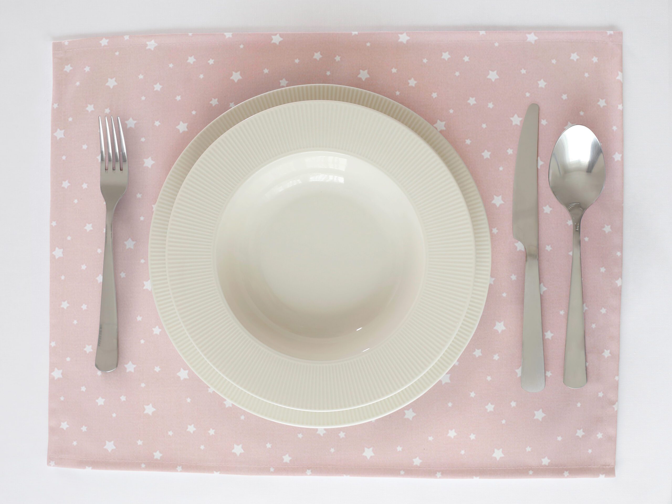 Bavlněné prostírání bílé hvězdičky na starorůžové značky Škodák