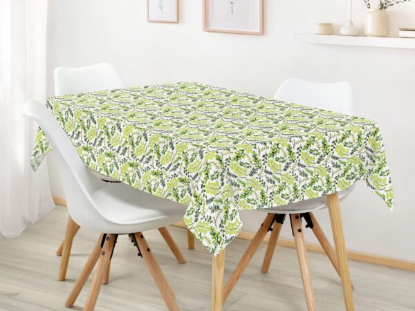 Bavlněný ubrus hranatý zelené lístečky značky Škodák