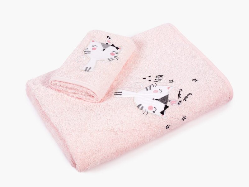 Dětský ručník LILI růžový kočička značky Škodák