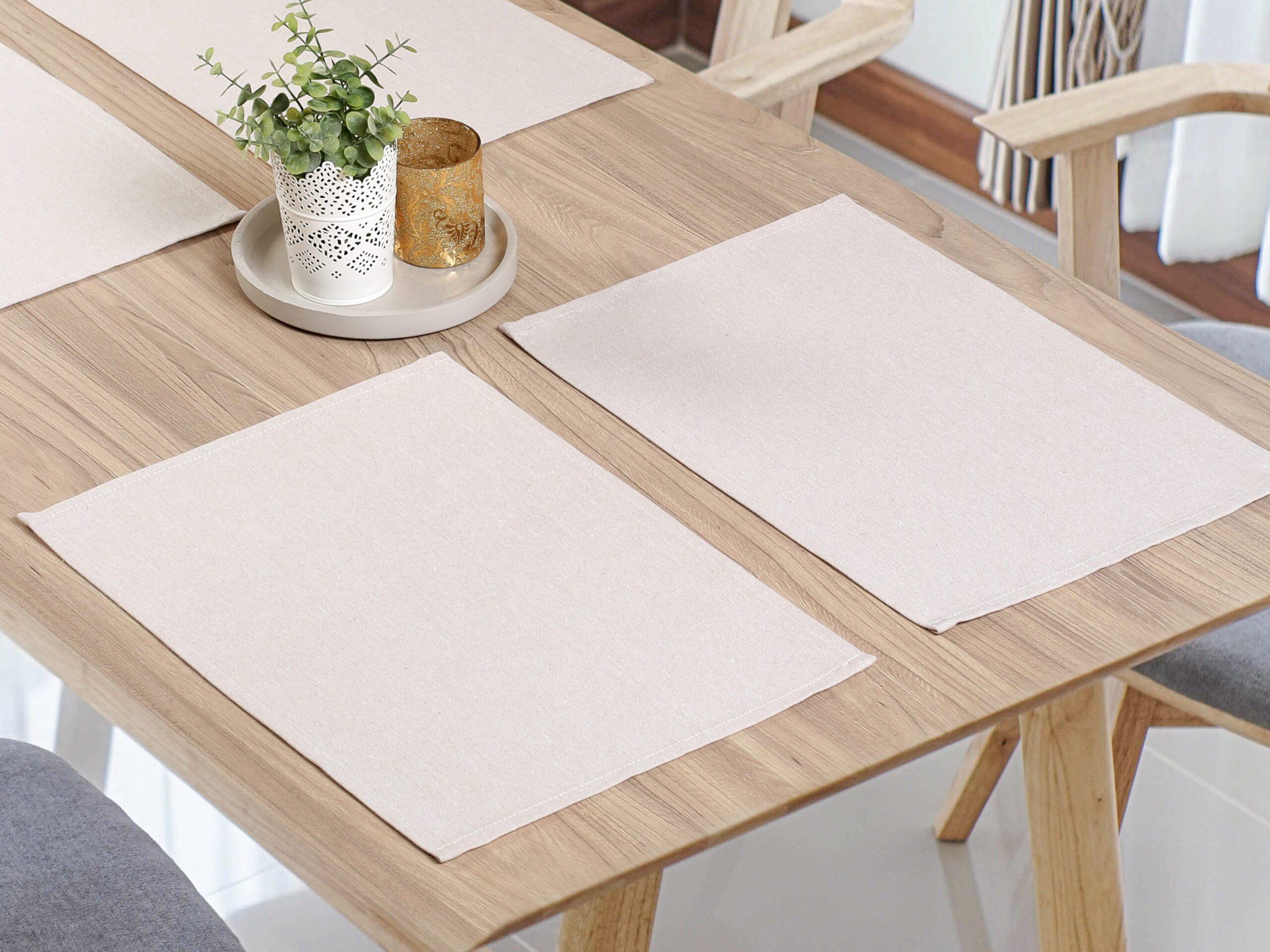 Bavlněné prostírání Terra chambray beige značky Škodák