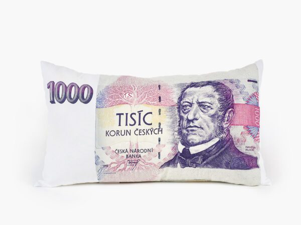 Polštář 3D bankovka 1000 Kč značky Škodák