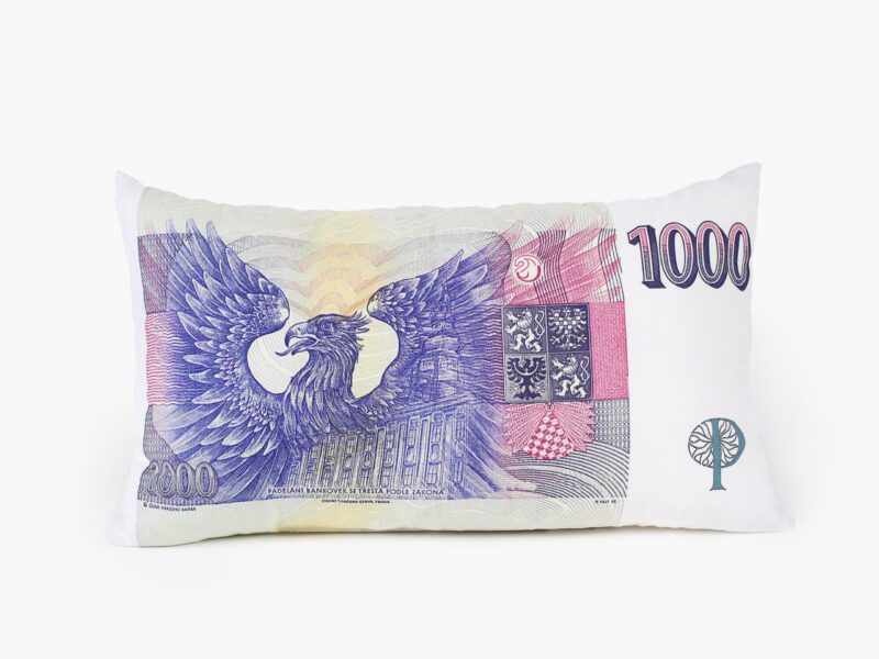 Polštář 3D bankovka 1000 Kč značky Škodák