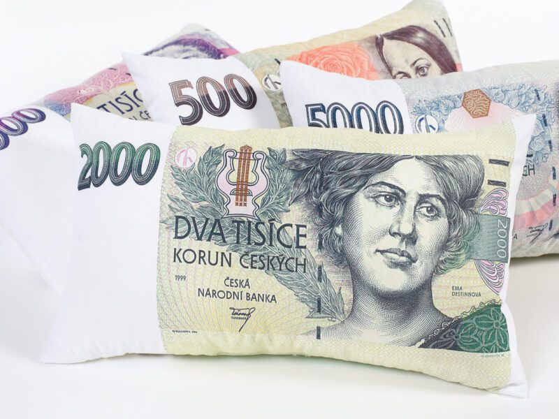Polštář 3D bankovka 2000 Kč značky Škodák