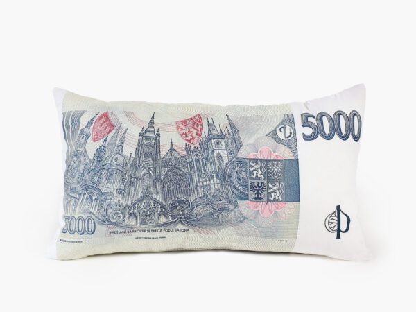 Polštář 3D bankovka 5000 Kč značky Škodák