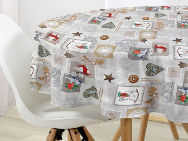 Kulatý ubrus Loneta houpací kůň značky Škodák.