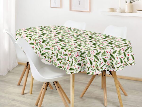 Oválný ubrus Loneta červené jmelí značky Škodák