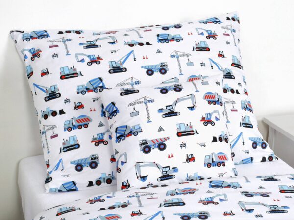 Bavlněné povlak na polštář modří bagři značky Škodák