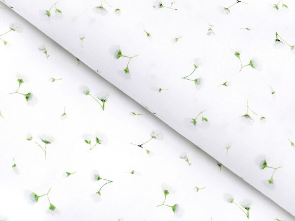 Bavlněná látka drobné kvítky na bílé metráž značky Škodák