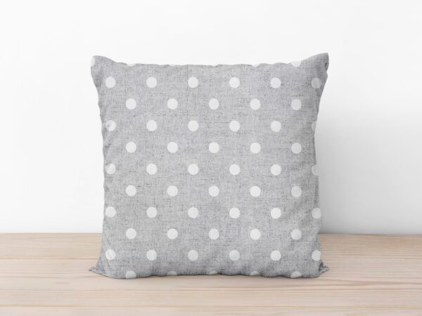 Povlak na polštář bílý puntík na šedé Loneta značky Škodák.