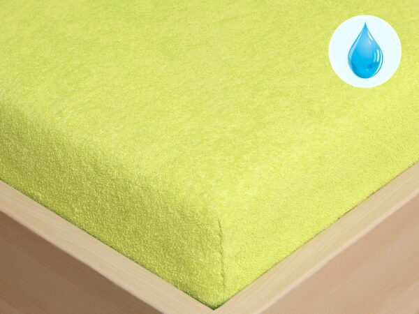 Nepropustné froté napínací prostěradlo sv. zelené do školky značky Škodák