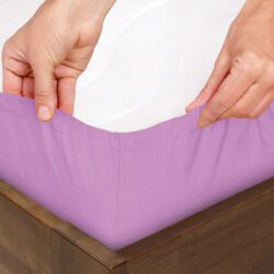 Bavlněné napínací prostěradlo světle fialové - do školky značky Škodák