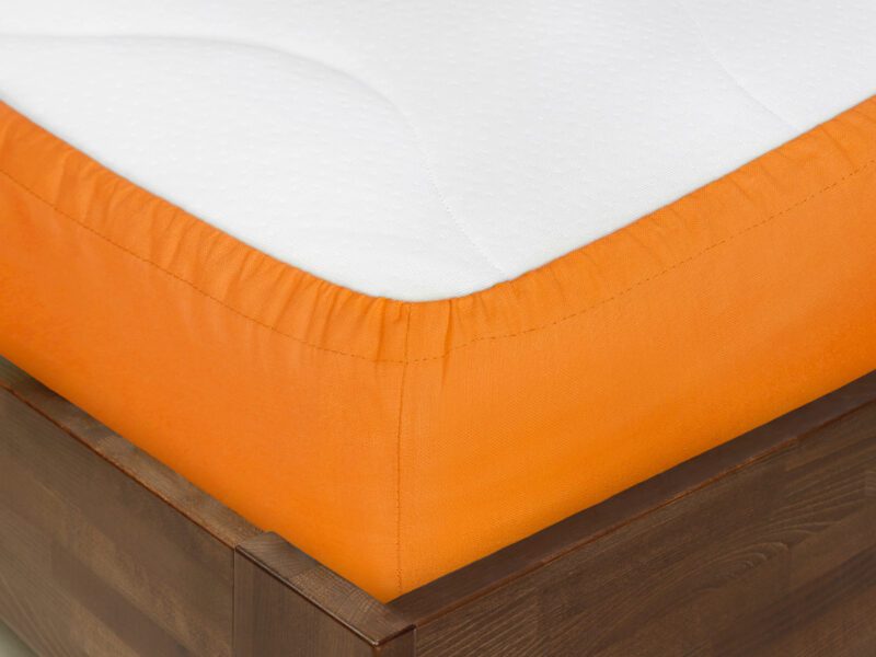Bavlněné napínací prostěradlo oranžové - do školky značky Škodák