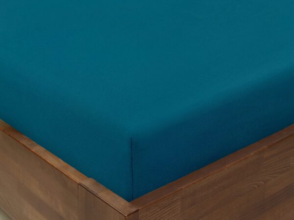 Bavlněné napínací prostěradlo petrolejové- do školky značky Škodák