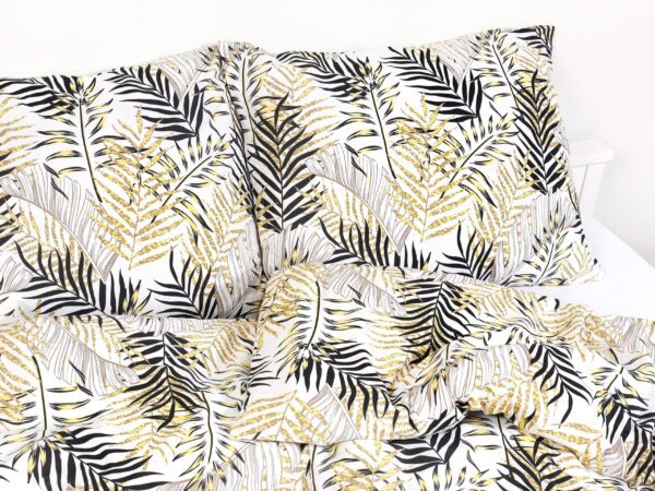 Saténové povlečení zlato-černé palmové listy značky Škodák