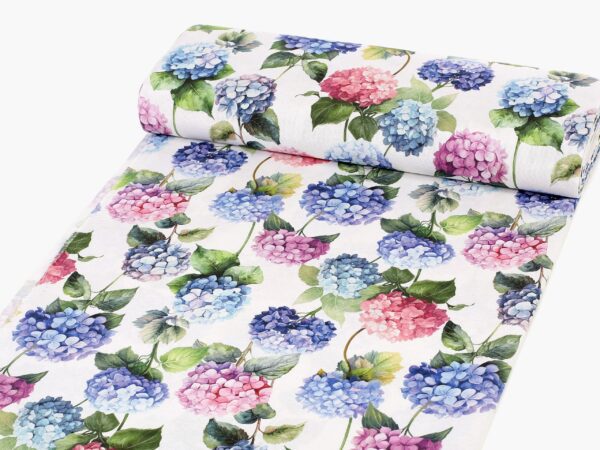 Dekorační látka LONETA velké hortenzie metráž značky Škodák