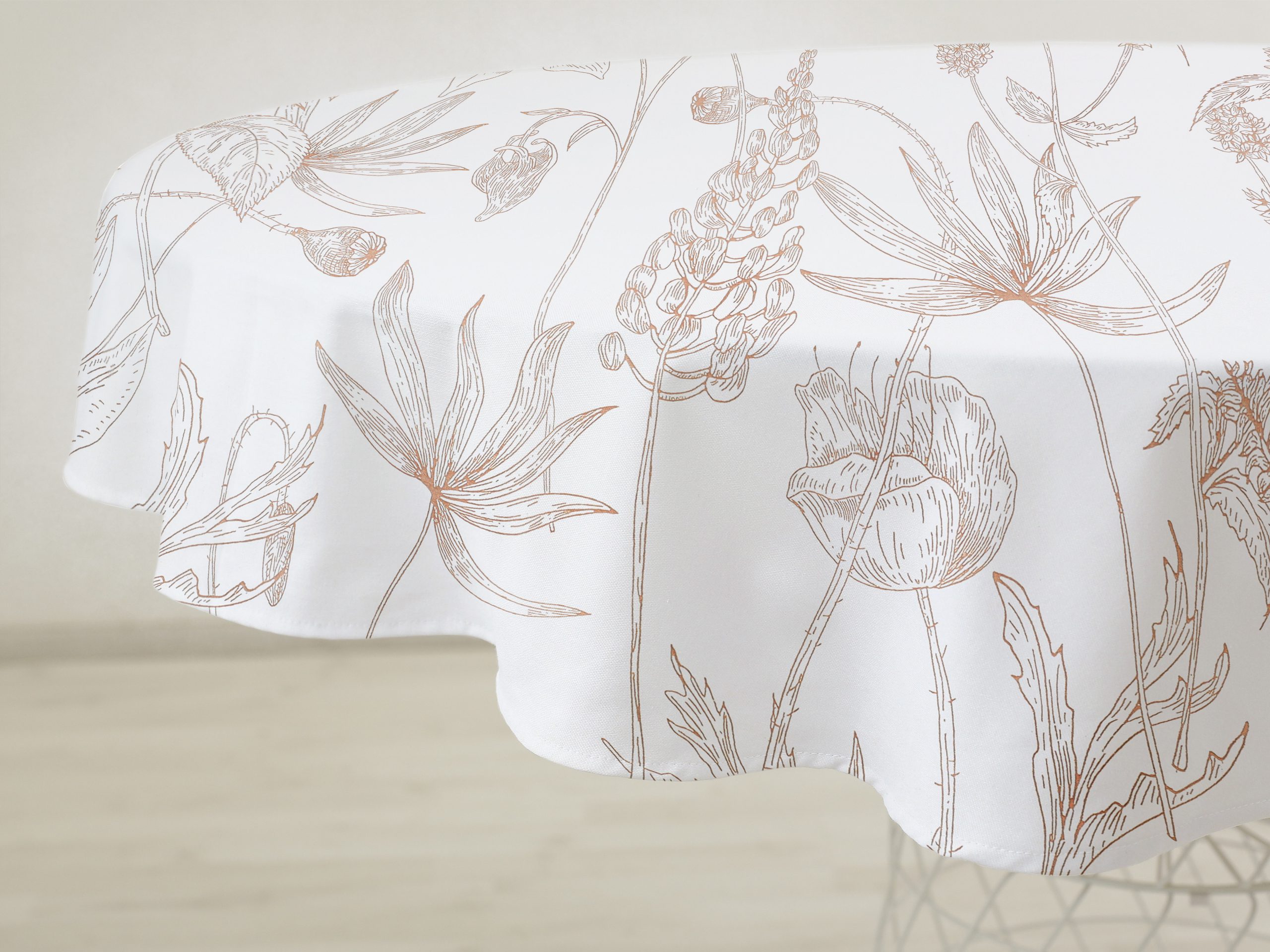 Kulatý bavlněný ubrus režné kvítí značky Škodák