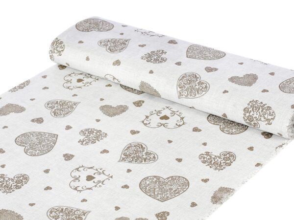 Dekorační látka LONETA proutěné srdce metráž značky Škodák